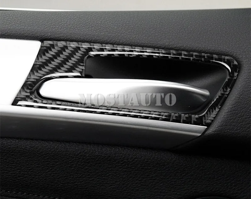 

For BMW X5 E70 2008-2013 X6 E71 2009-2014 Carbon Fiber Inner Car Door Handle Frame Trim Cover 4pcs Car Accessories Interior