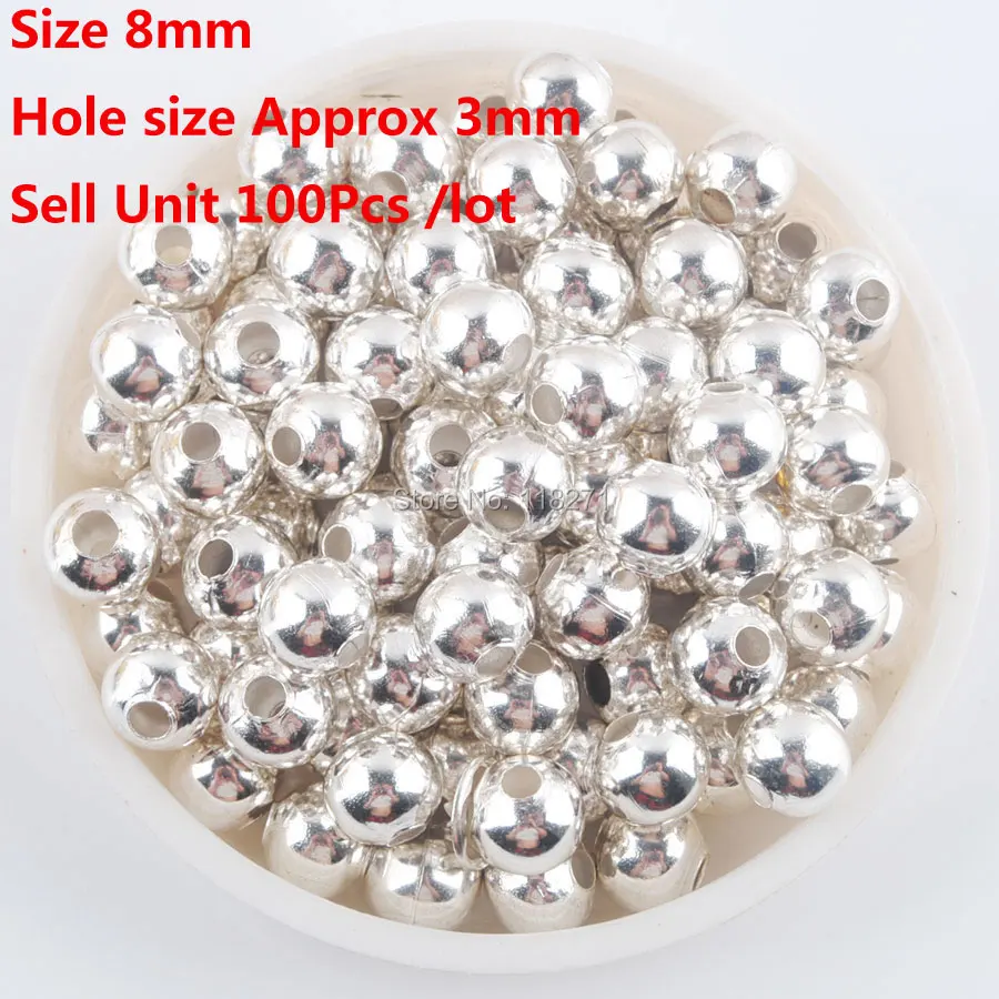 Золотистые/Серебристые оловянные металлические круглые бусины WOJIAER 3 мм 4 6 8