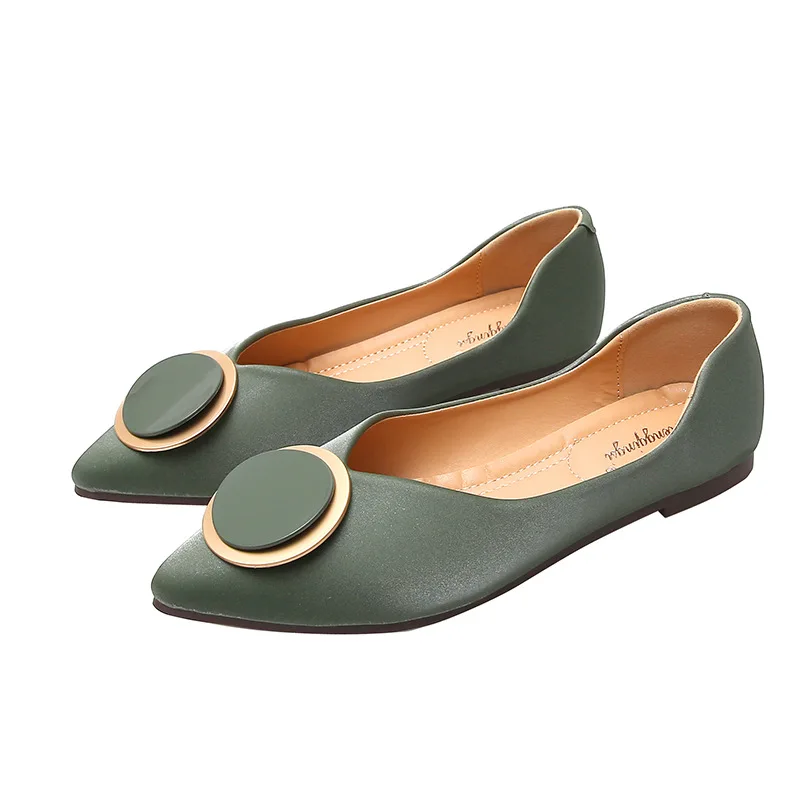 Женские туфли без задника балетки из микрофибры с круглым носком и пряжкой 33-43