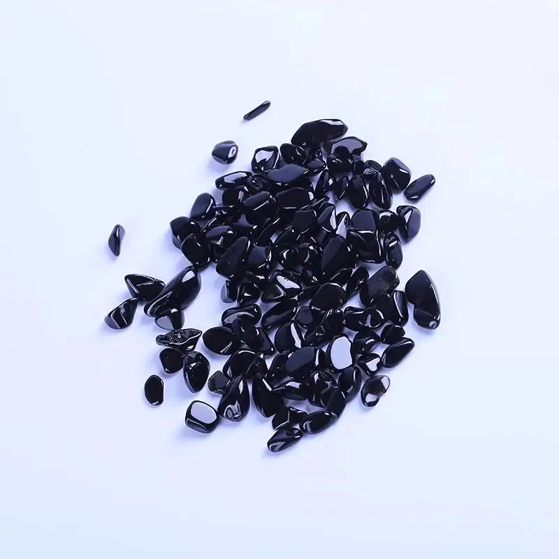 

MOKAGY Polished Natural Black Obsidian Quartz Crystal Gravel 9mm-12mm Stone