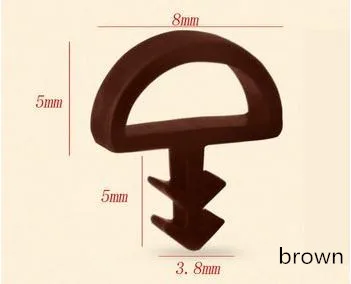 type1 Лидер продаж 5 м/лот ПВХ деревянные двери Краш бар Артикул окна двери и окна уплотнение поездки ветрозащитный слот для карт 20 различных размеров - Цвет: type1