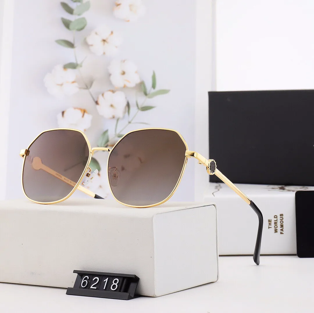 

6218 Star Same Style Square Sunglasses Blackout Thickened Large Frame Sunglasses Uv400 Men's And Women's Luxury Brand Sunglasses