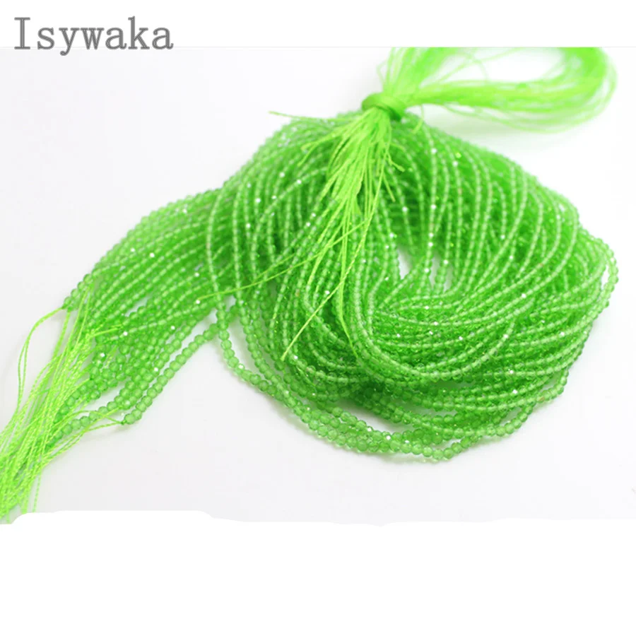 Green Isywaka гранат красный 2 мм 170 шт индийские кристаллические граненые бусины футбольные круглые стеклянные бусины для рукоделия - Цвет: Green