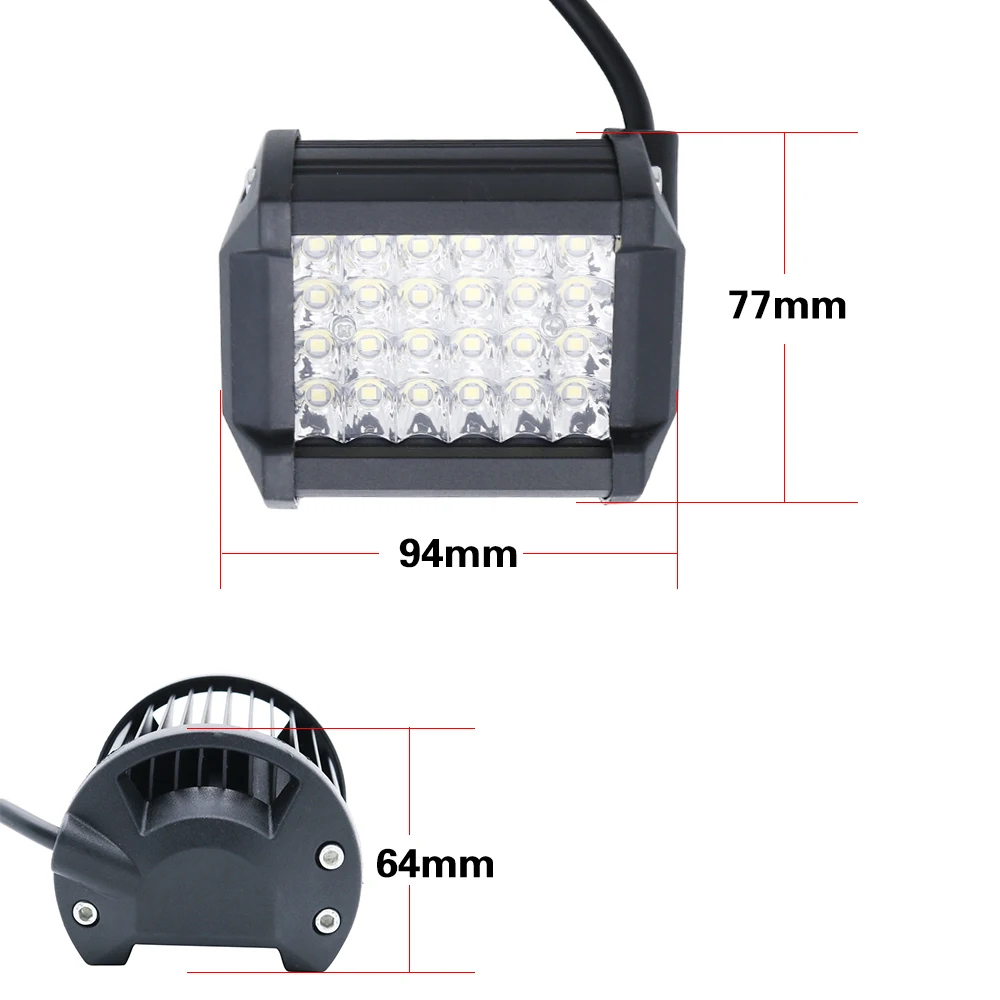 Водонепроницаемые светодиодные фонари рабочего освещения IP67 72 Вт 60 4 дюйма 20