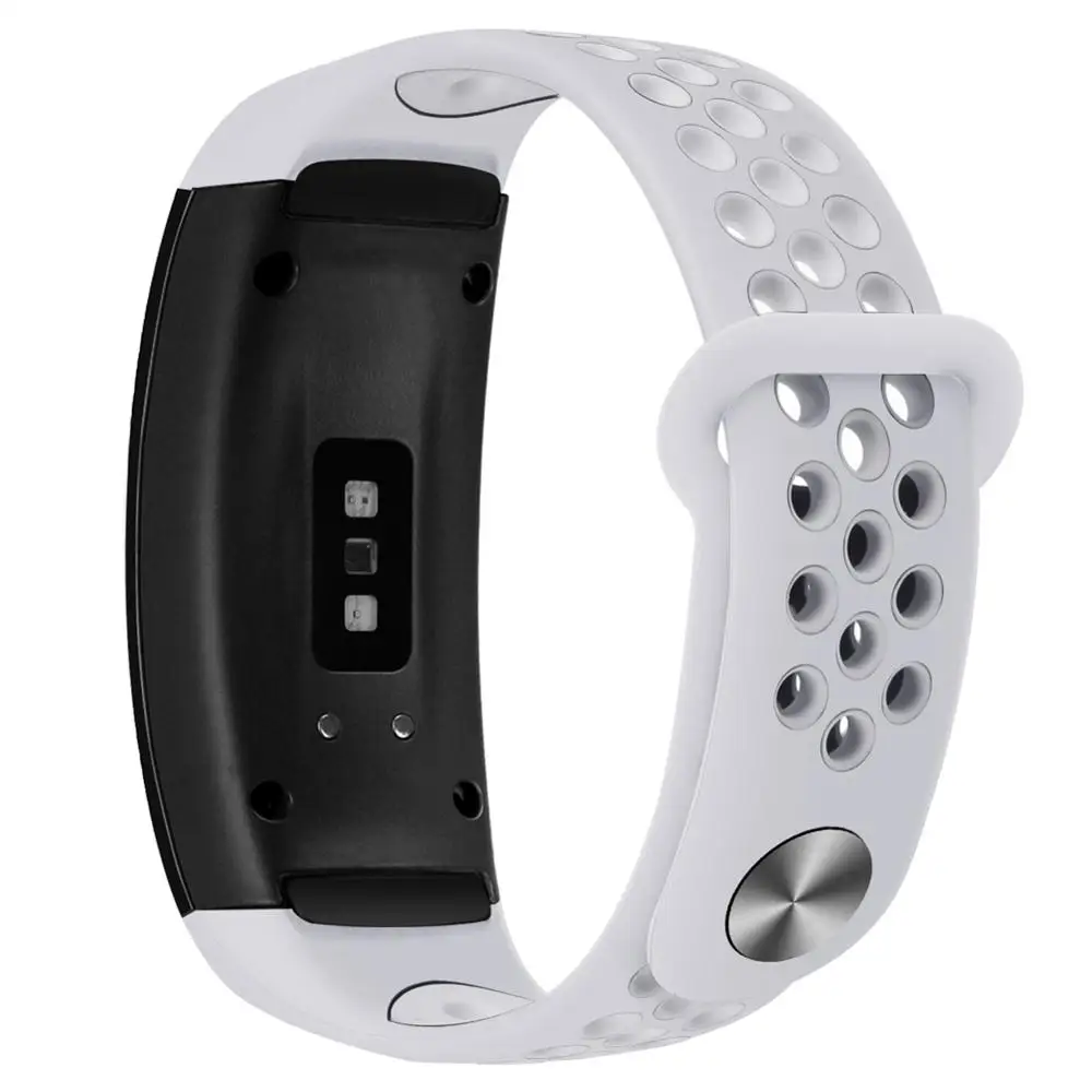 white strap Hangrui сменный Браслет для samsung gear Fit 2 Pro ремешок роскошный силиконовый ремешок для samsung Fit2 Anti ремень анти-потеря - Цвет: white strap