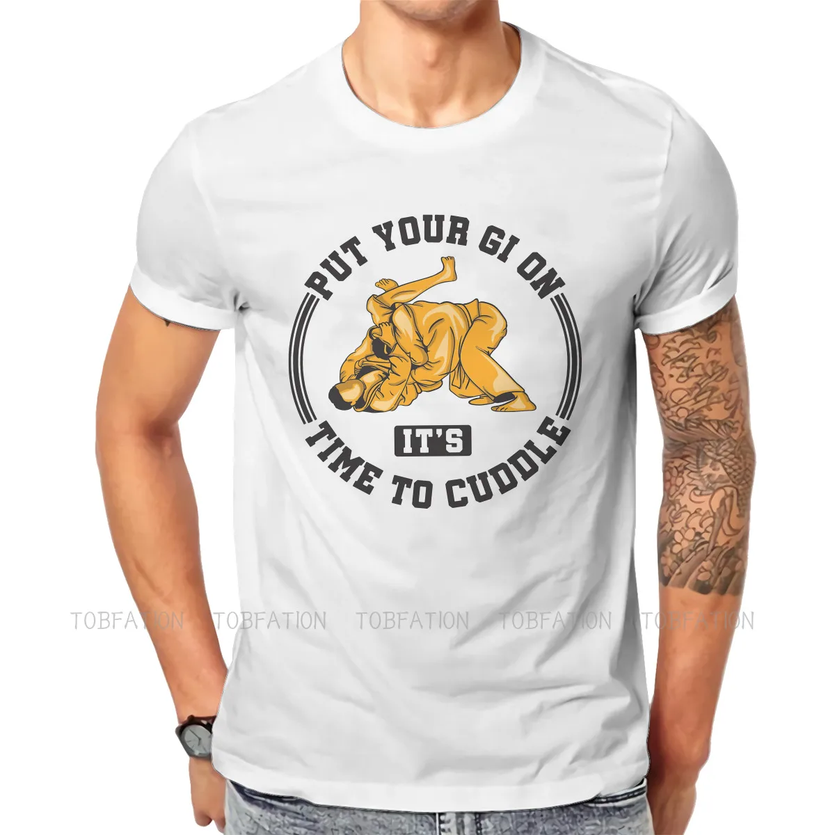 

Футболка Jiu Jitsu Entangle для мужчин, футболка для боевых искусств для мужчин, футболка для отдыха с надписью «Put Your Gi Humor», новинка, модная пушистая...