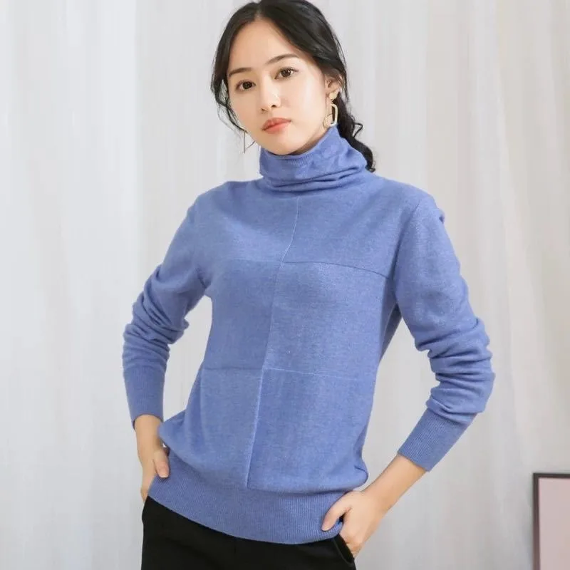 

GOOHOJIO 2020 New Autumn Winter Thick Sweater Women Long Sleeve Knitted Pullover Sweater Turtleneck Slim Soft Warm Sweater Women