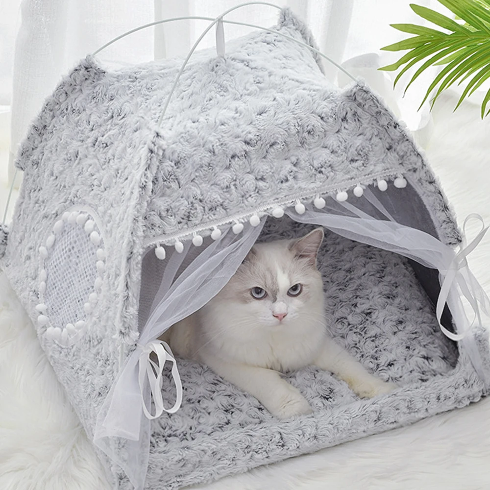 

Складная кровать для кошек, домик для собаки, кровать для котят, корзина для собак, кровати, домики для милых кошек, домашняя подушка, Конура, ...