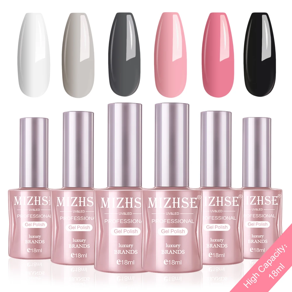 C005 MIZHSE Гель-лак для ногтей Esmalte Permanente Гель-лак набор для маникюра 18 мл Высокая емкость бутылки с подарочной коробкой 6 шт. в комплекте - Цвет: C005