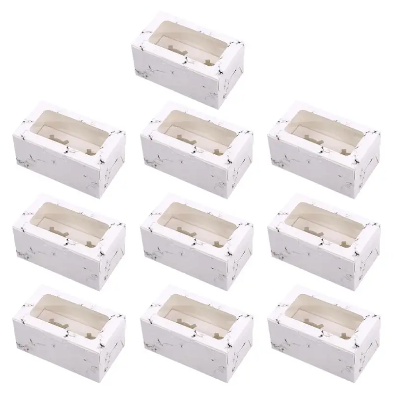 10 шт. мраморные коробки для кексов с вставками контейнер десертов|Подарочные