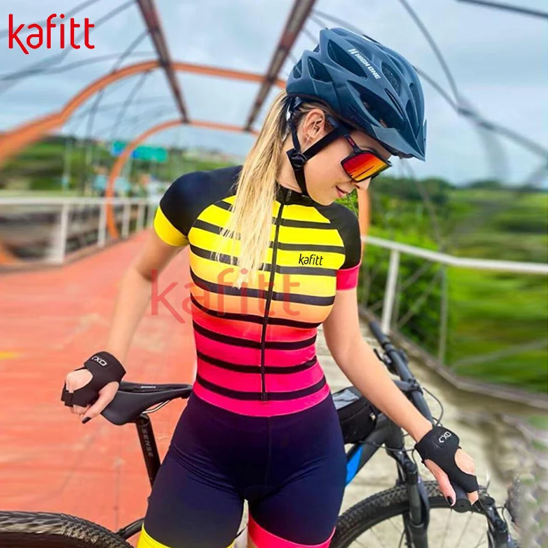

Лидер продаж 2021, новая женская модель Kafeet Pro Team, трико, повседневная одежда, одежда для велоспорта, комплект с коротким рукавом