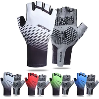 unisex cycling gloves ice silk sport fingerless riding gloves breathable absorb sweat mtb road bike bicycle half finger glove