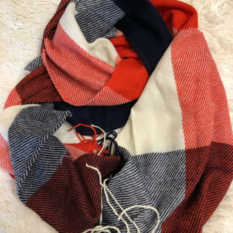 13 цветов осенне-зимний женский клетчатый шарф цветные клетчатые Длинные Теплые