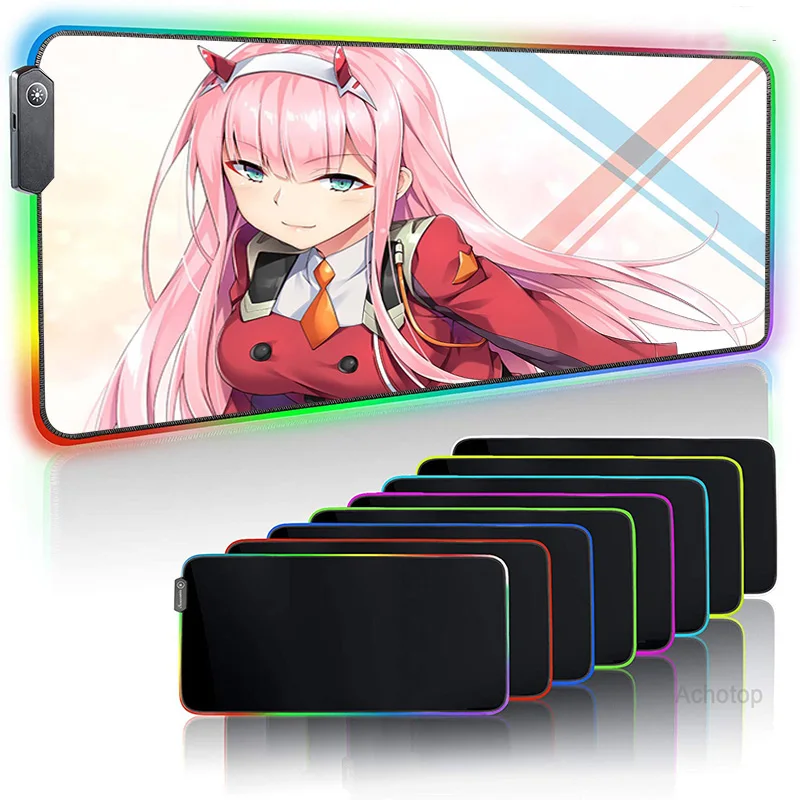 

large gaming mousepad Anime gamer speed Mouse Carpet Zero Two Darling in the FranXX Custom DIY mouse pad RGB LED laptop desk mat