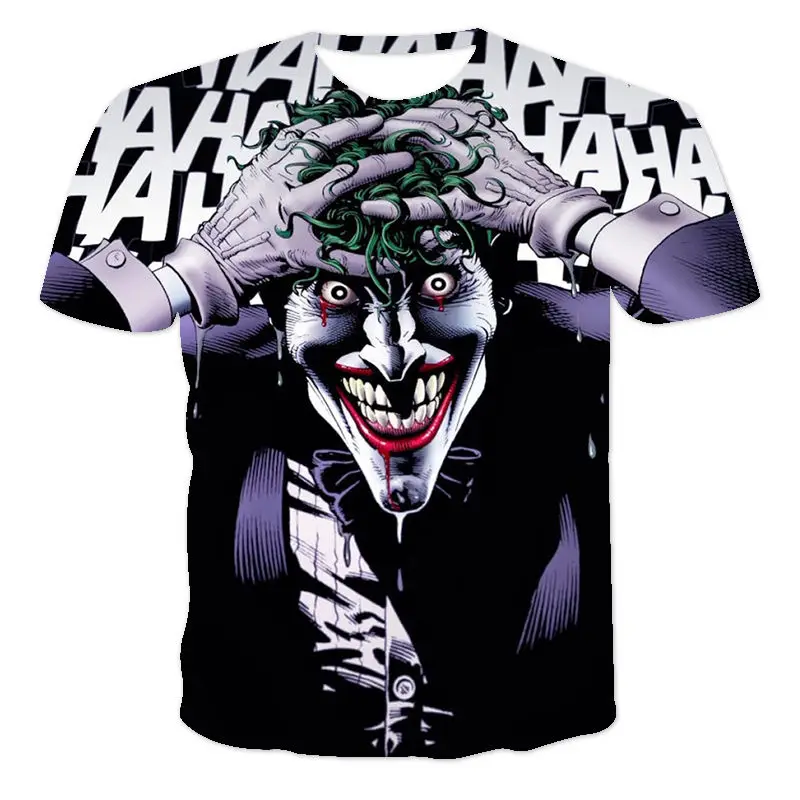

2021 New 3D Printing Clown Hip-Hop Unisex Short-Sleeved Personalized Round Neck Pullover XXS-6XL Plus Size T-Shirt Wholesale