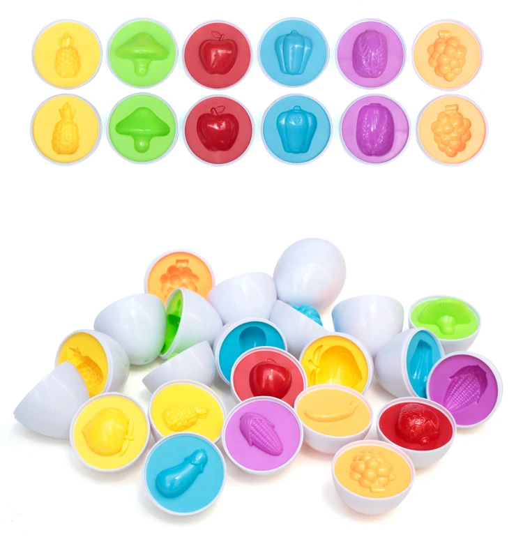 12 шт. Интеллектуальные яйца-головоломки Монтессори для обучения математике детей.