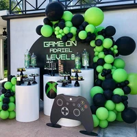 100pcslot gaming party balloon garland kit green black birthday party balloons arch kids gamer video game decorations supplies