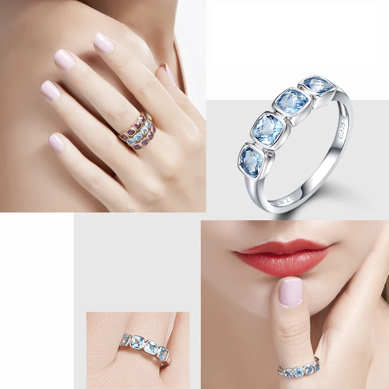 Женское кольцо в форме сердца MAQ из чистого золота 18 К с натуральным топазом 2020 |