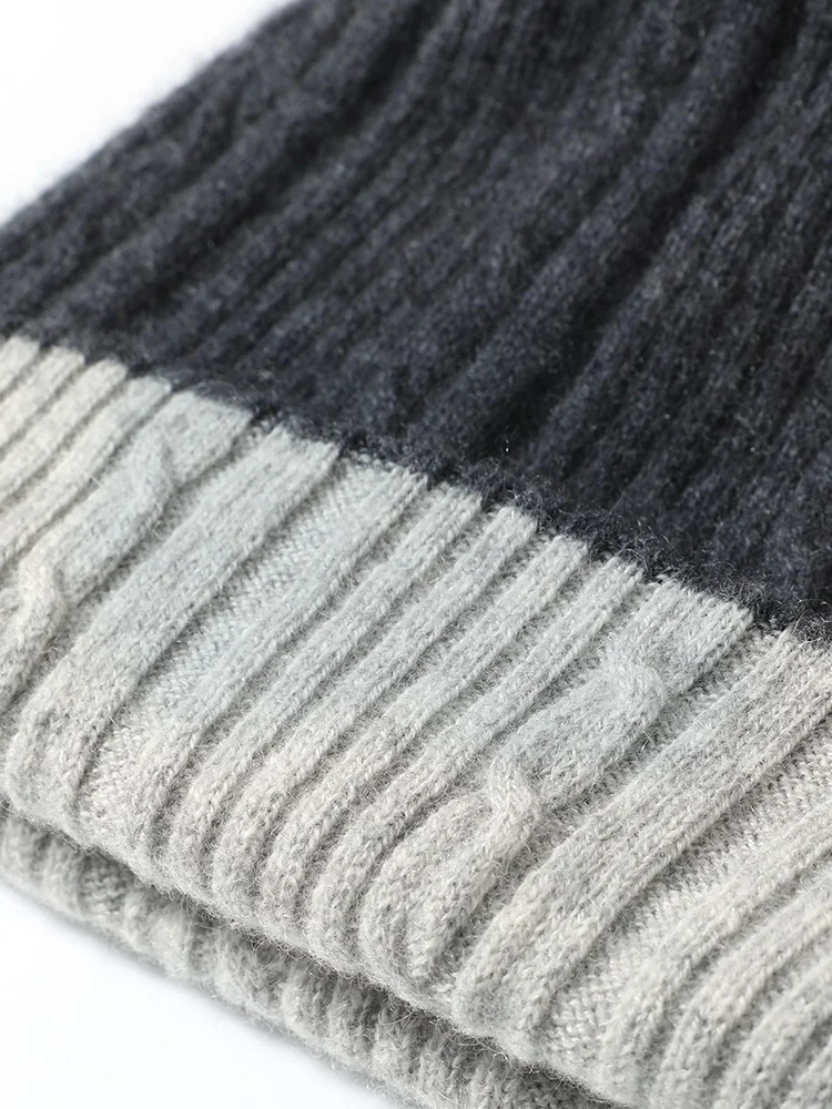 Кашемировые шапки новинка модная двухслойная вязаная Двусторонняя женская