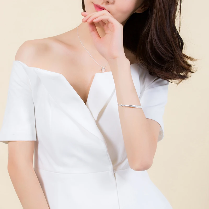 Женский браслет из серебра 2019 пробы с маргариткой | Украшения и аксессуары