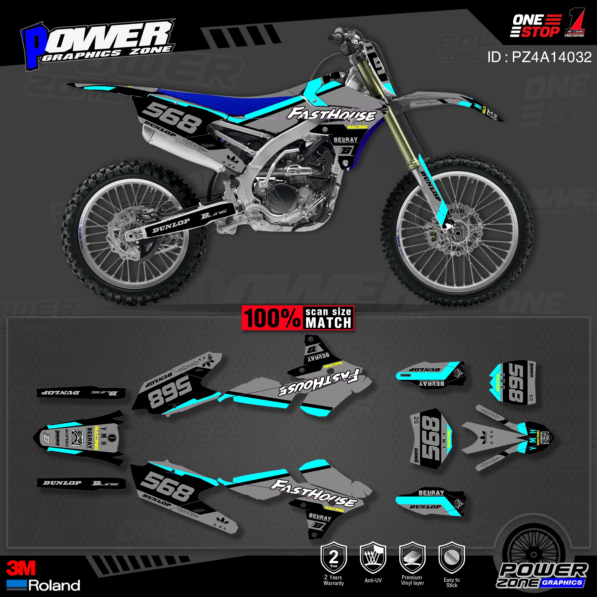 PowerZone пользовательские команды графики фоны наклейки 3 М Набор для YAMAHA 14 18 YZ250F 15