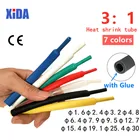 1 млот 3:1 термоусадочная трубка с клеем, двойная настенная трубка, диаметр 1,62,43,24,86,47,99,5 мм, набор клейких обмоток для проводов и кабелей