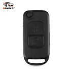 Dandkey 1234 кнопочный автомобильный пульт дистанционного управления Складной флип-ключ корпус HU64 необработанный Лезвие крышка для Mercedes для Benz B200 A160 W124 W202 W210