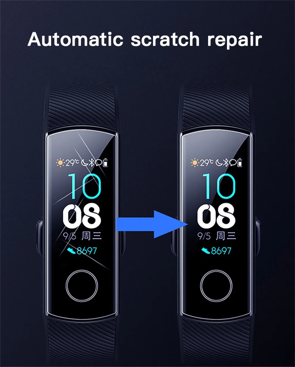 Анти-шок 9D мягкая ТПУ HD ультра прозрачная защитная пленка для Huawei Honor Band 4 Band4