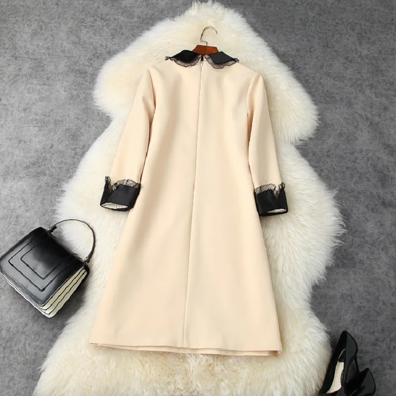 

Celebrities 2021 Loose new casual party dress autumn Women winter Princess bow Dress Vintage Sweet office work ladies dresses