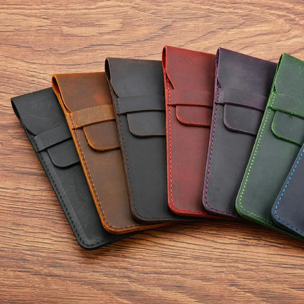 Сумка карандаш из натуральной кожи ручной работы чехол держатель для перьевой