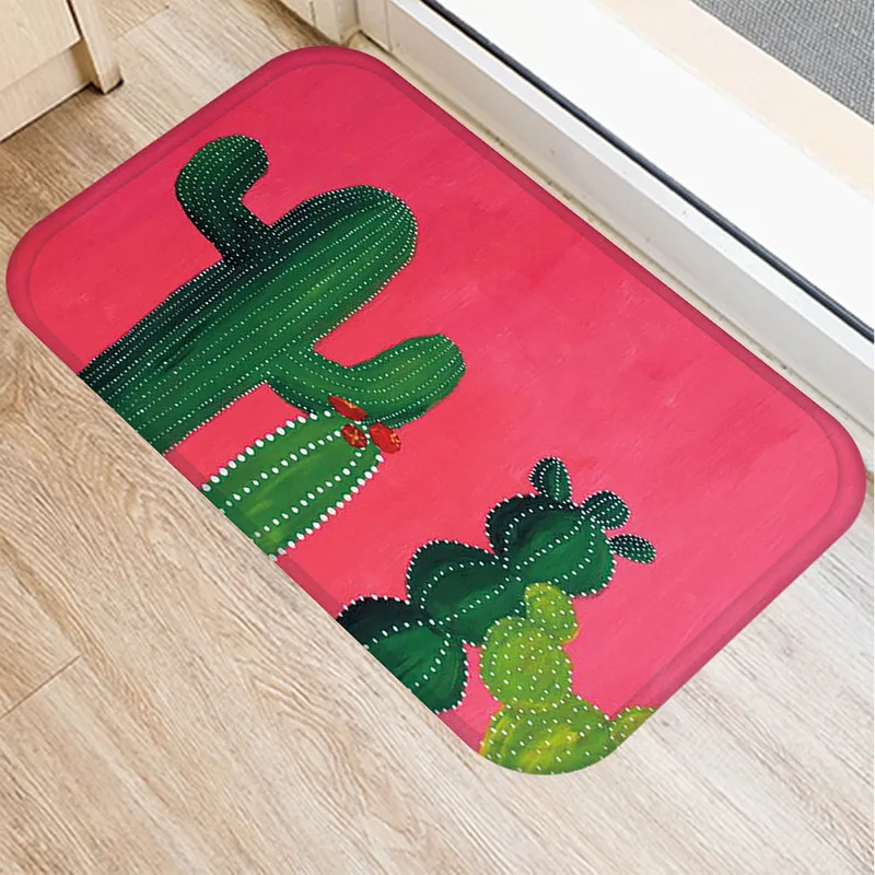 

Cactus Kitchen Entrance Door Mat Coral Velvet Carpet Rubber Colorful Indoor Floor Mats Non-Anti-Slip Rug 48261