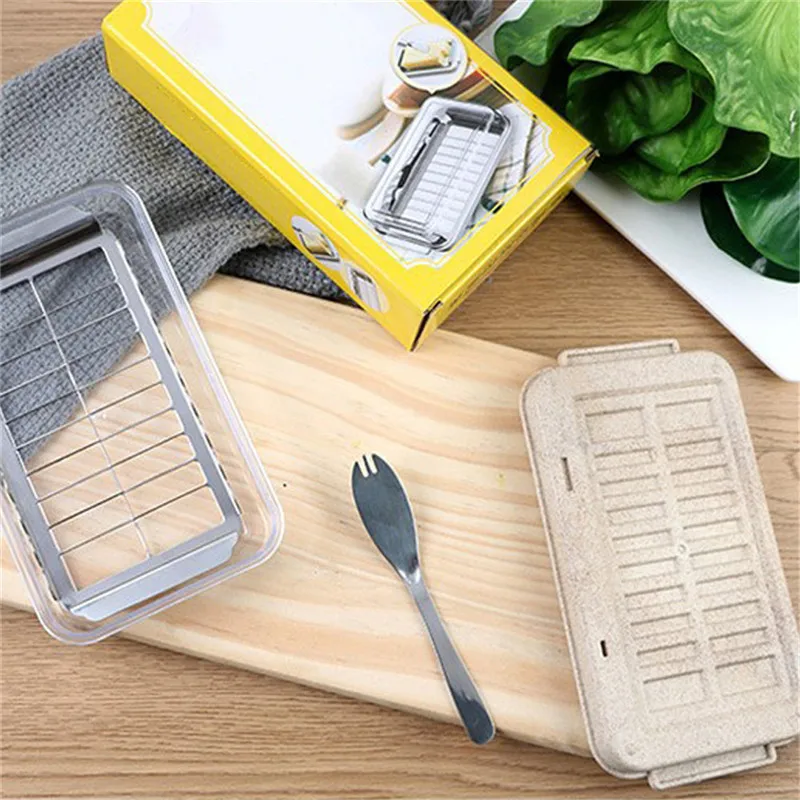 VOGVIGO Butter Cutter Container Iron Plate Tableware Cheese Fresh Box for Cutting and Storage | Дом и сад