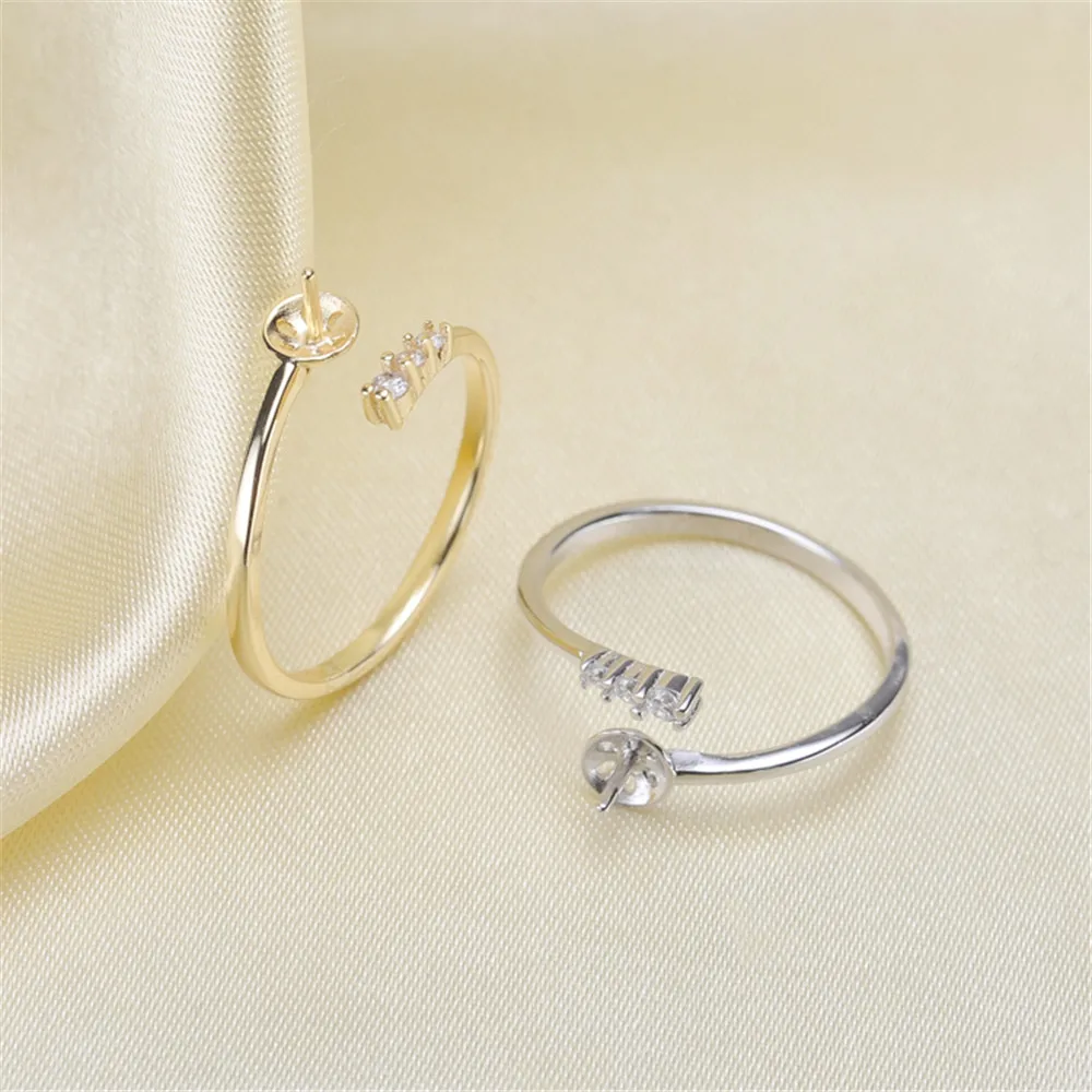 

Fashion S925 Sterling Silver Ring Mountings, Ring Findings, Ring Jewelry Parts Fittings Charm Accessories Jewellery No Pearl