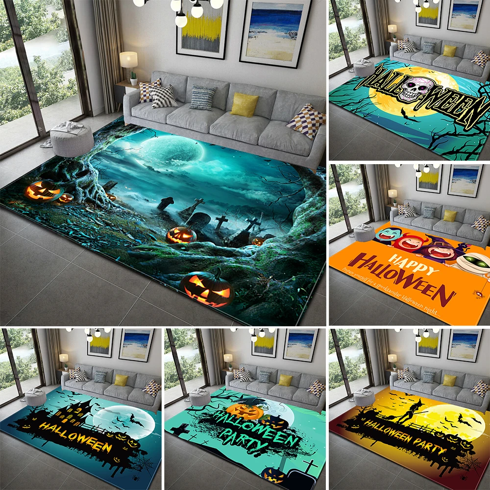 

Halloween Themed Carpet Rug for Living Room Washable Bedroom Large Area Rugs Modern Printing Floor Carpet for Parlor Mat Home