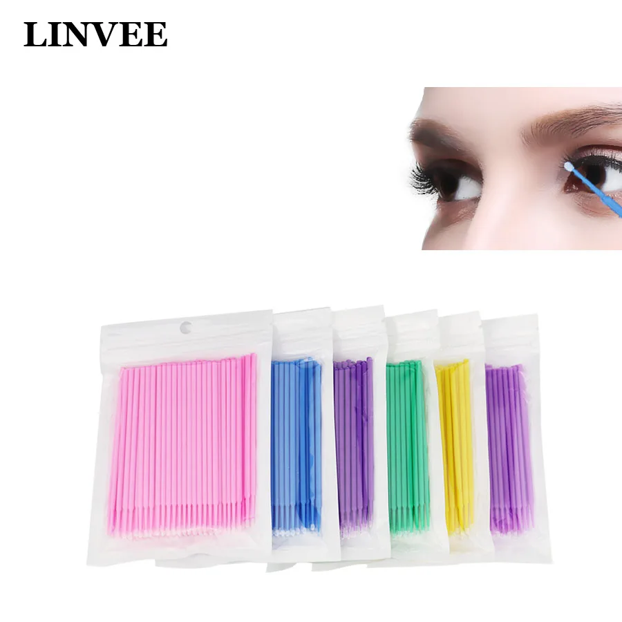 100 шт. разноцветные аппликаторы для ресниц косметическая щетка индивидуальная