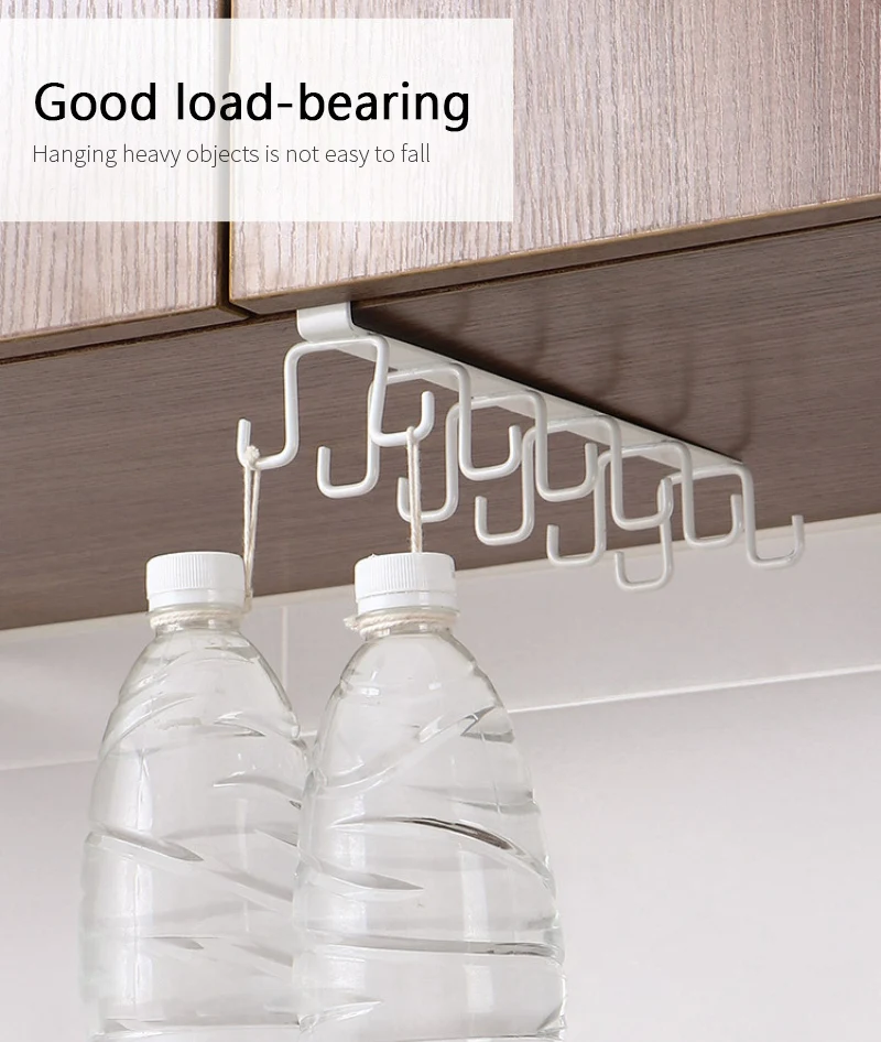 Двухрядные 6 крючков железная стойка для вина Стекло держатель под шкаф одежды со