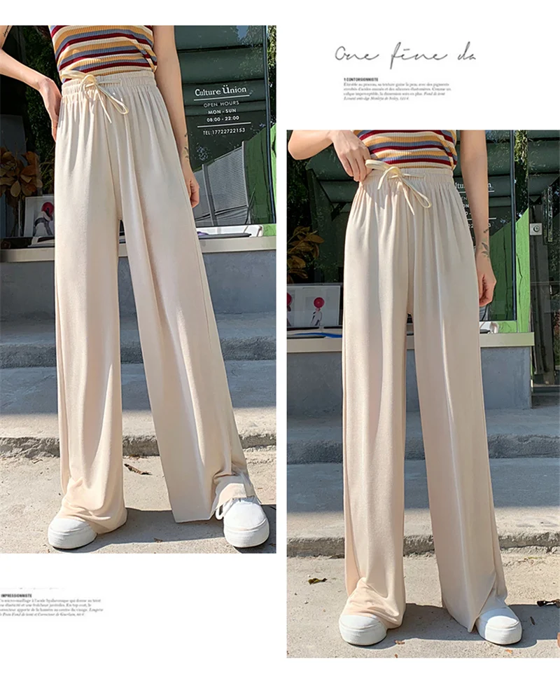 

Soft Comfort Women Velet Pants High Waist Slacks Woman Summer Wide Leg Pants Female Mom Plus Size Korean Blue Autumn Trousers