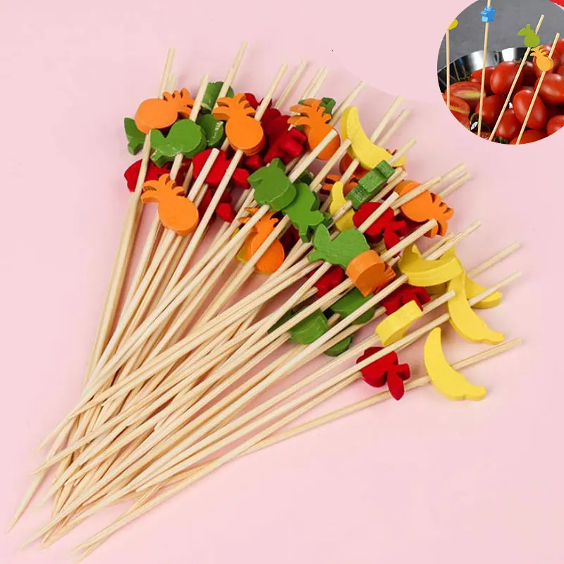 100 шт. Одноразовые Бамбуковые выбирает Еда фруктовый коктейль ручной работы