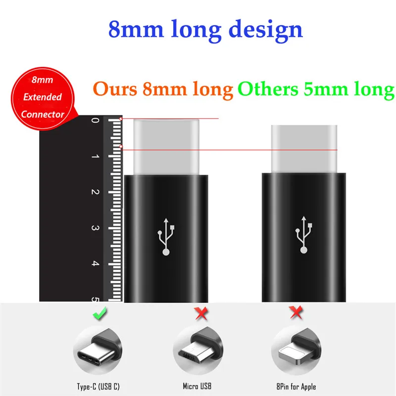 Адаптер USB Type C для Oukitel K5000 WP5000 K10 U25 Blackview BV9900 BV9600 переходник с Micro Мама на Type-C |