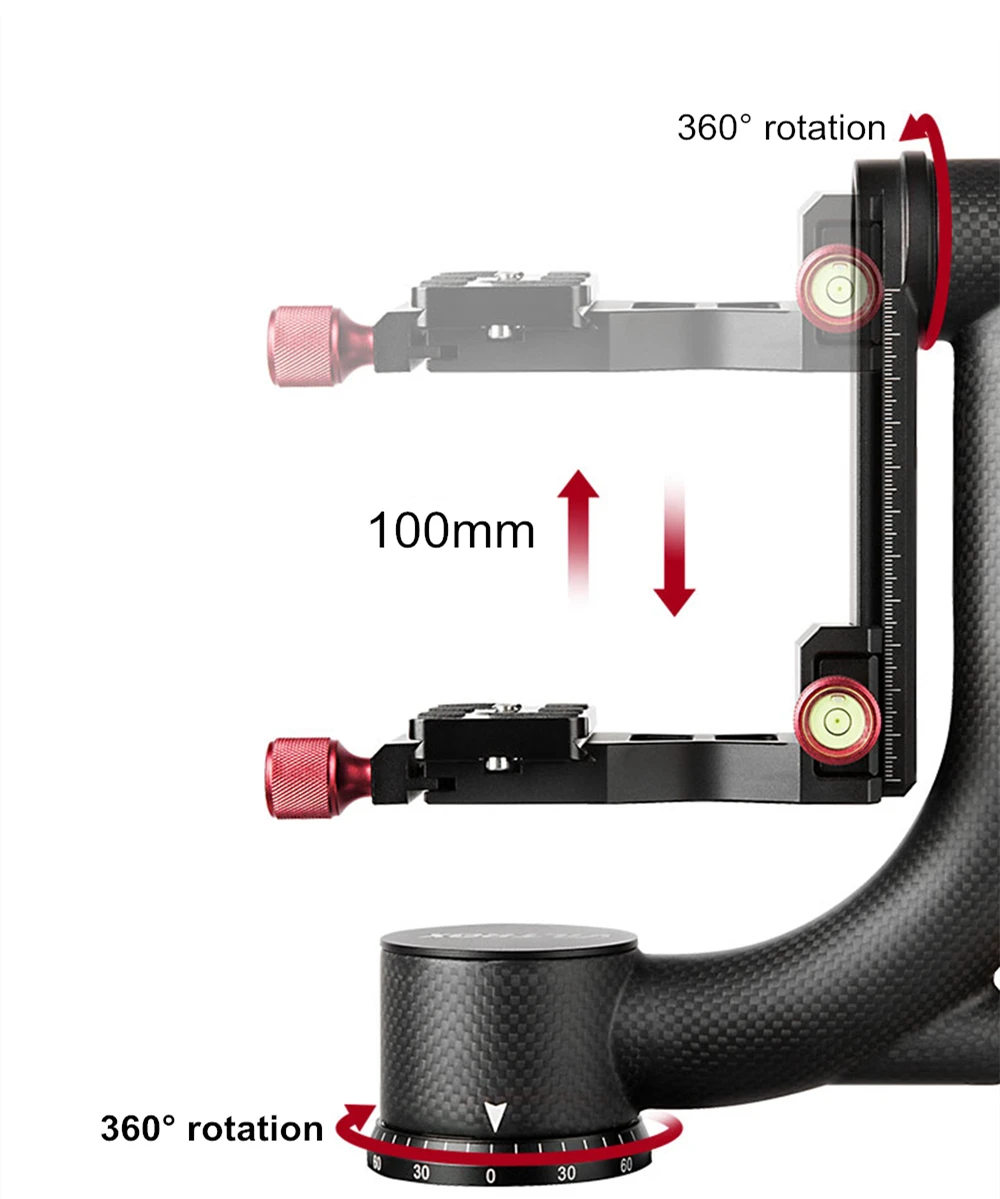 Viltrox VH-20 Pro Heavy Duty из углеродного волокна штатив-Трипод стабилизатор главный Quick Release Plate для телеобъектив фотографии птица
