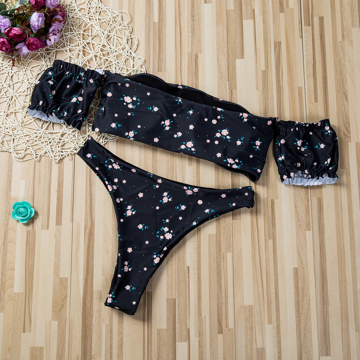 Пикантный комплект бикини Hirigin с высокой талией женские купальники открытыми