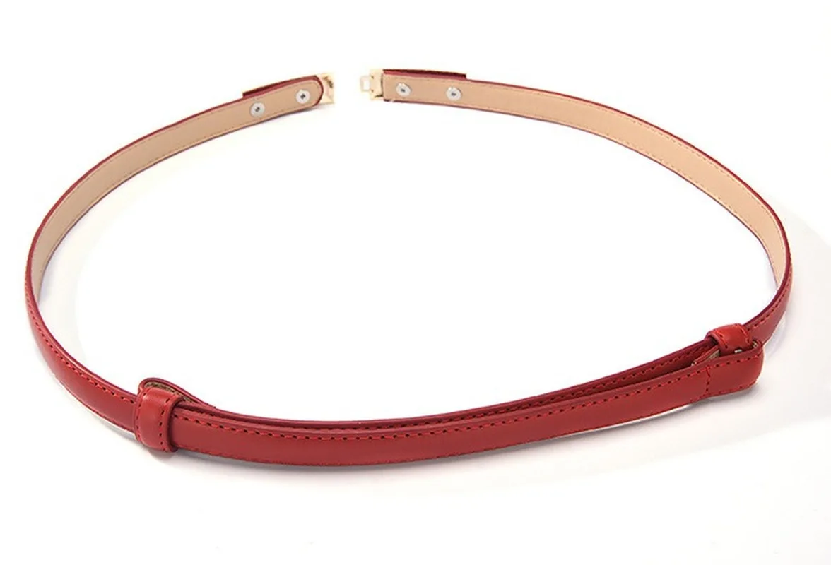 

Belt dress simple versatile Fashion Women Leather Belt Thin Skinny Metal Gold Elastic Buckle Waistband Belt Dress Accessories