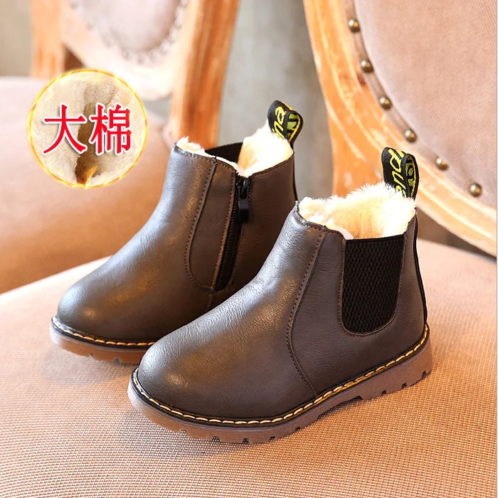 Бархатные утепленные детские зимние ботинки осень-зима 2019 г. Детская обувь