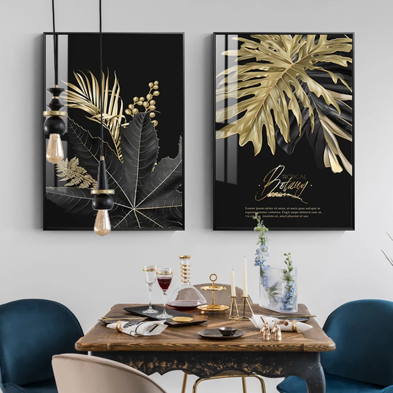 Простые желтые листья современная настенная Картина на холсте скандинавские