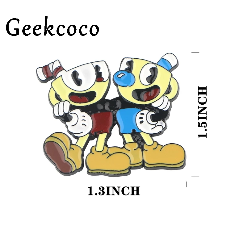 Cuphead игра цинковый сплав мультфильм булавки для мужчин женщин рубашка пальто