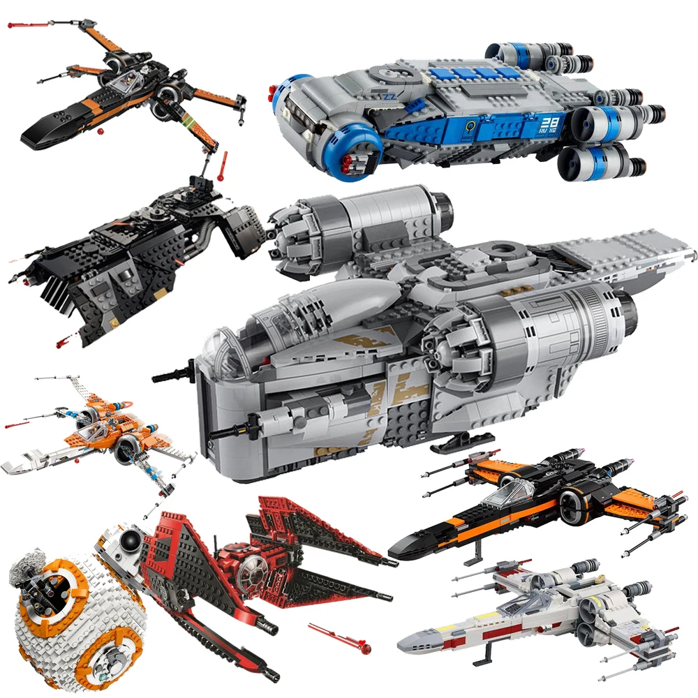 

2022 Disney Star Space Wars Series Razor Crest A-wing Fighter The Mandalorian Building Blocks Bricks Kids Christmas Toys Gift