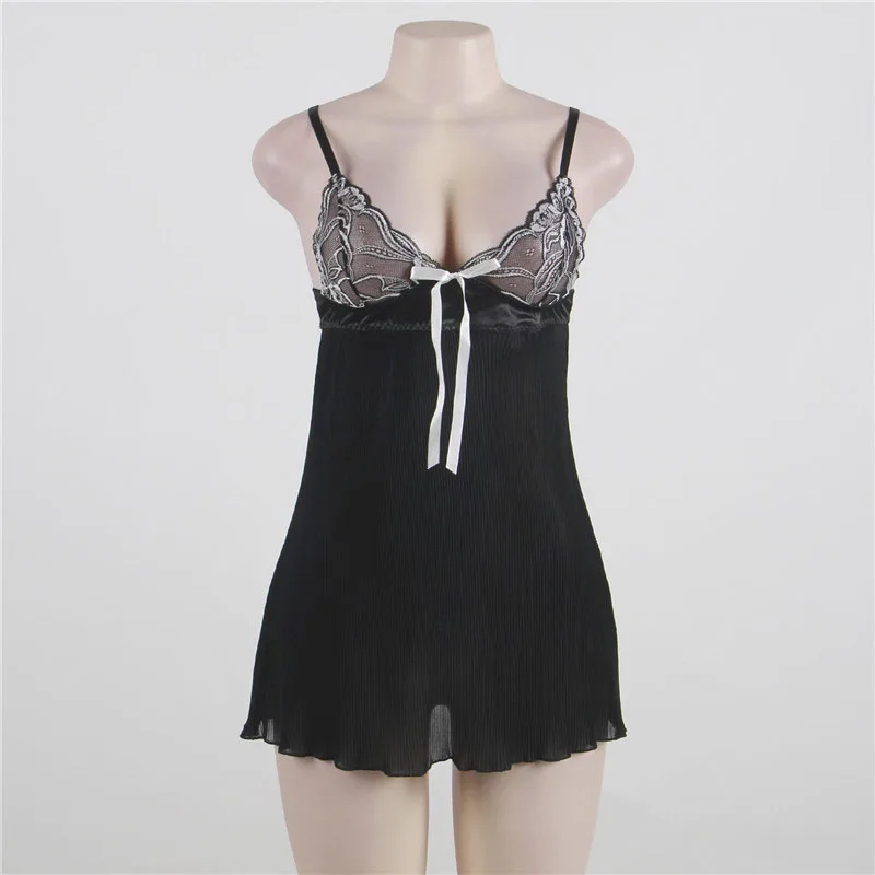 

Sexy Pajamas Women Lace Temptation Transparent MeshSuspenders Nightdress Mini Sleepwear Rayon Intimate Sexy Lingerie