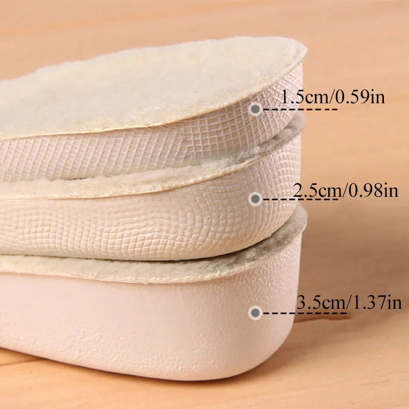 

Winter Invisible Heightening Insoles Thickening Warm Wool Height Increase Insole 1 Pair Flat Women Men Shoe Pad Lift Increase