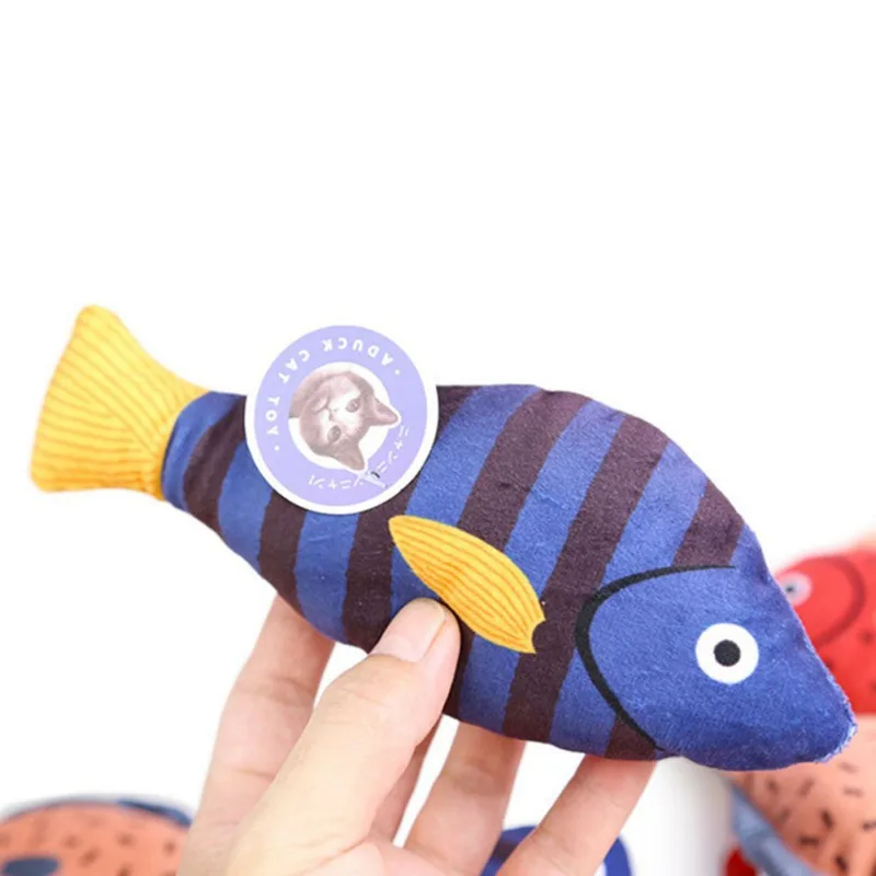 Pet Cat Toy Cute Fish Shape Realistic Fluffy Catnip Doll Simulation Interactive Playing for Kitten Supplies | Дом и сад
