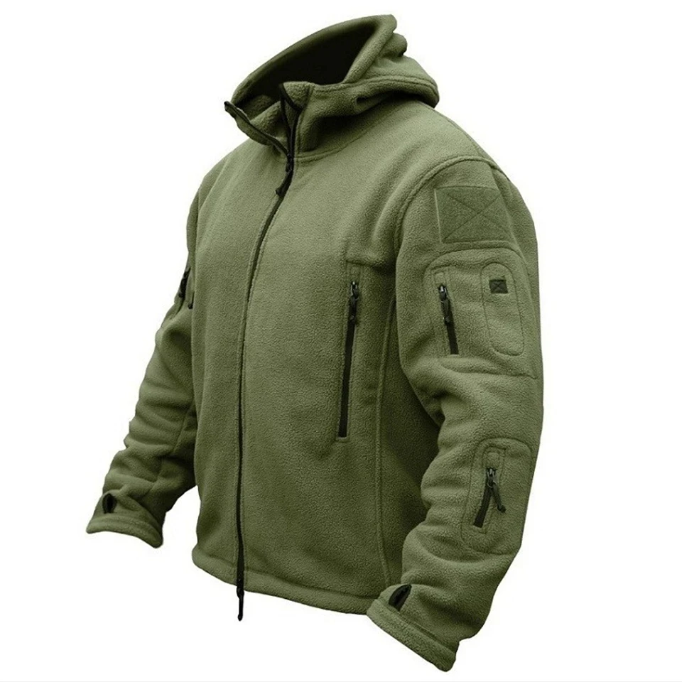 

New high-quality men's winter warm polar fleece outdoor mountaineering hooded coat travel hunting combat camping street sleeper
